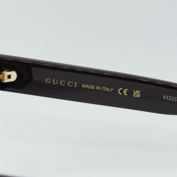 Gucci GG1338S 005 Sunglasses Wine Square Frame, Brown Lenses